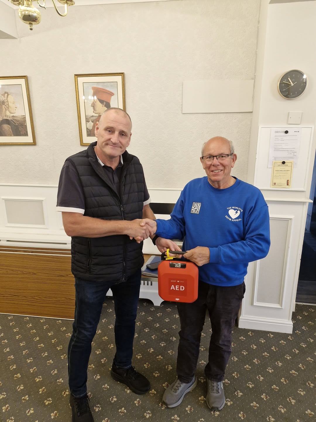 Delighted to help install this life saving defibrillator,
