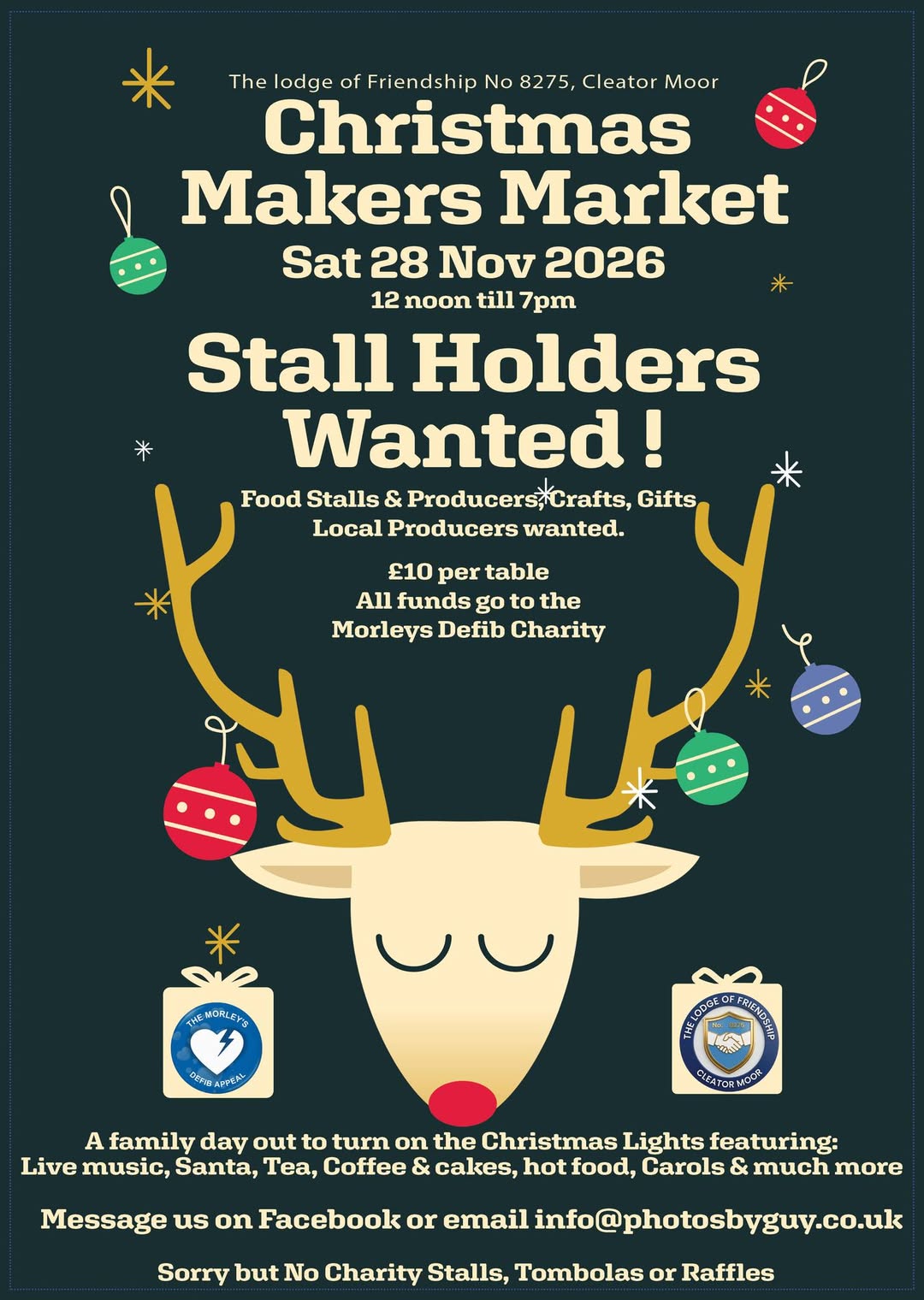 Stall Holders wanted for our Christmas Market. The Lodge of Friendship will be h…